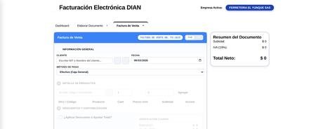 Factura electrónica emitida desde Contafir, con su CUFE y el estado ante la DIAN.